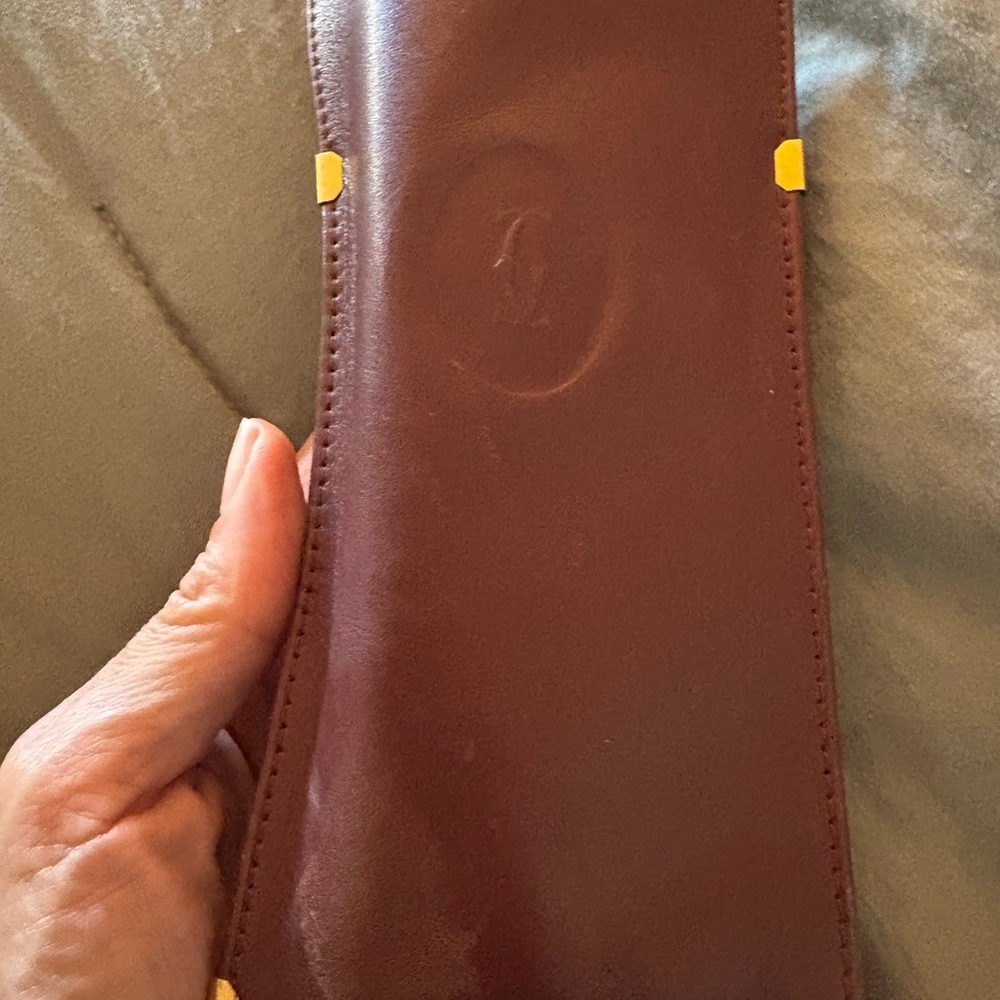 Brown Leather Case with Yellow Accents